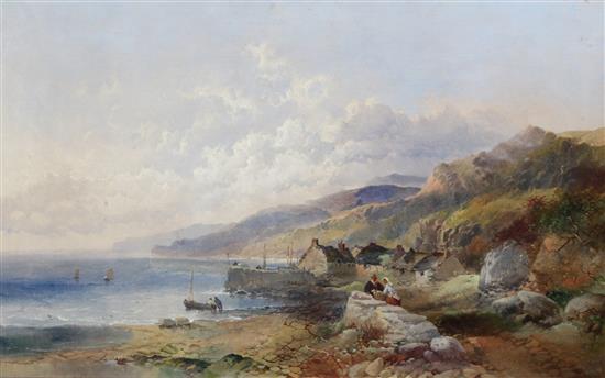 Joseph Horlor (1809-1887) Clovelly Harbour, Devon 1860, 24 x 38in.